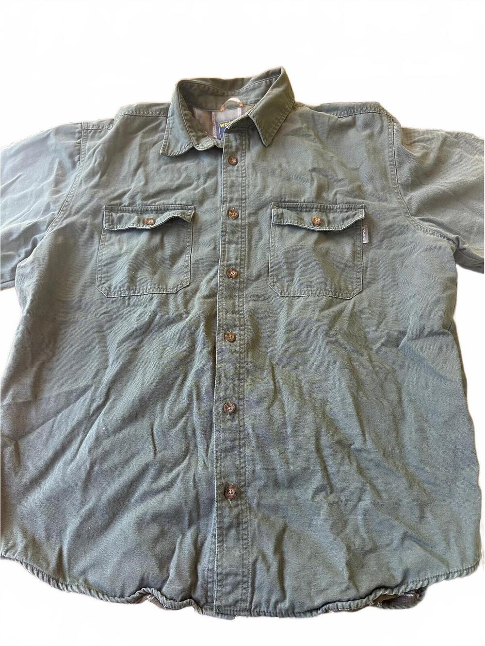 Woolrich Green Flannel XL Lined Shirt Jacket Workwear XL